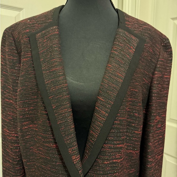 Kasper Black and Red Blazer Tailored Suit Jacket - Picture 3 of 11